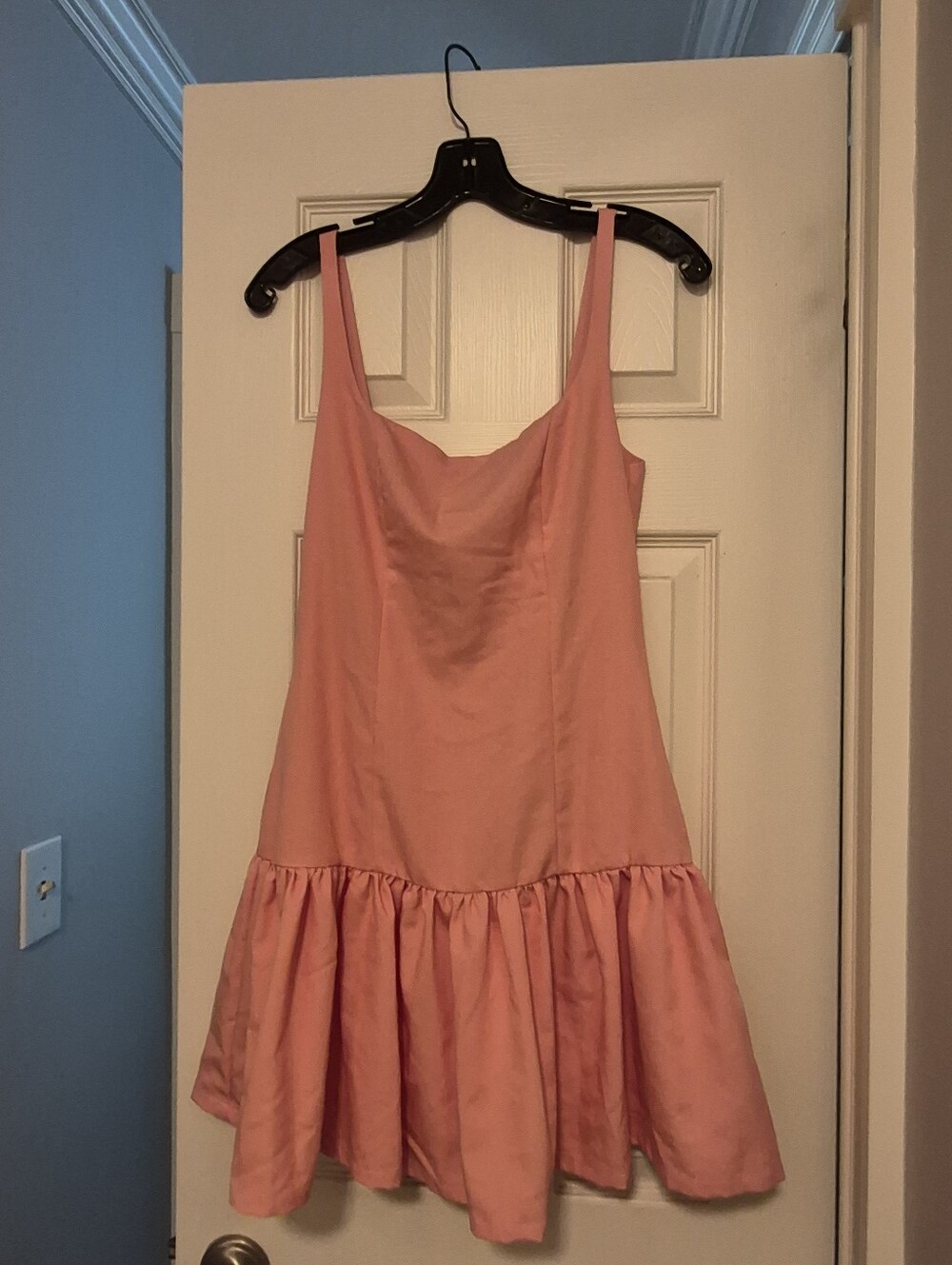 Lulus Peach Sleeveless Ruffle Hem Mini Dress